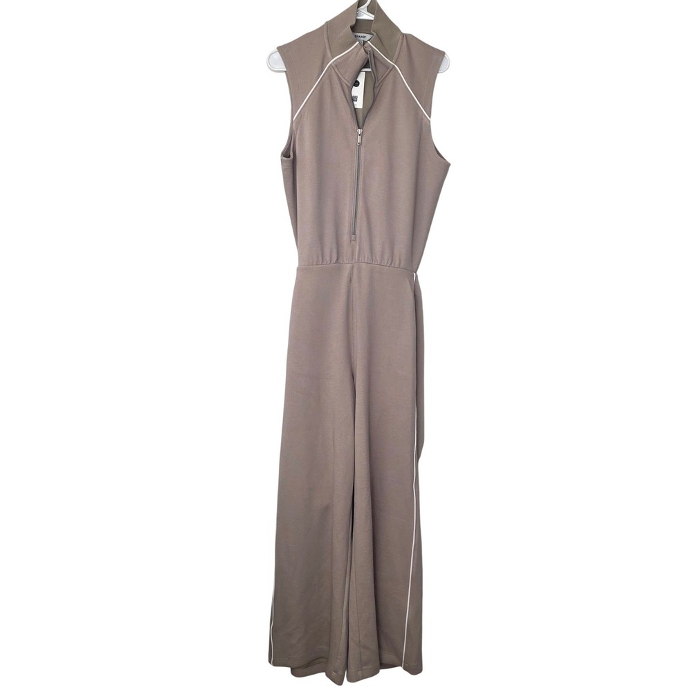 Spanx AirEssentials Women Petite Large Tan NWT Jumpsuit Travel Wide Leg Pants - Picture 2 of 16